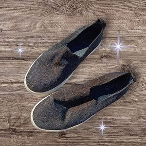 Gold and Black Slip-on Sneakers